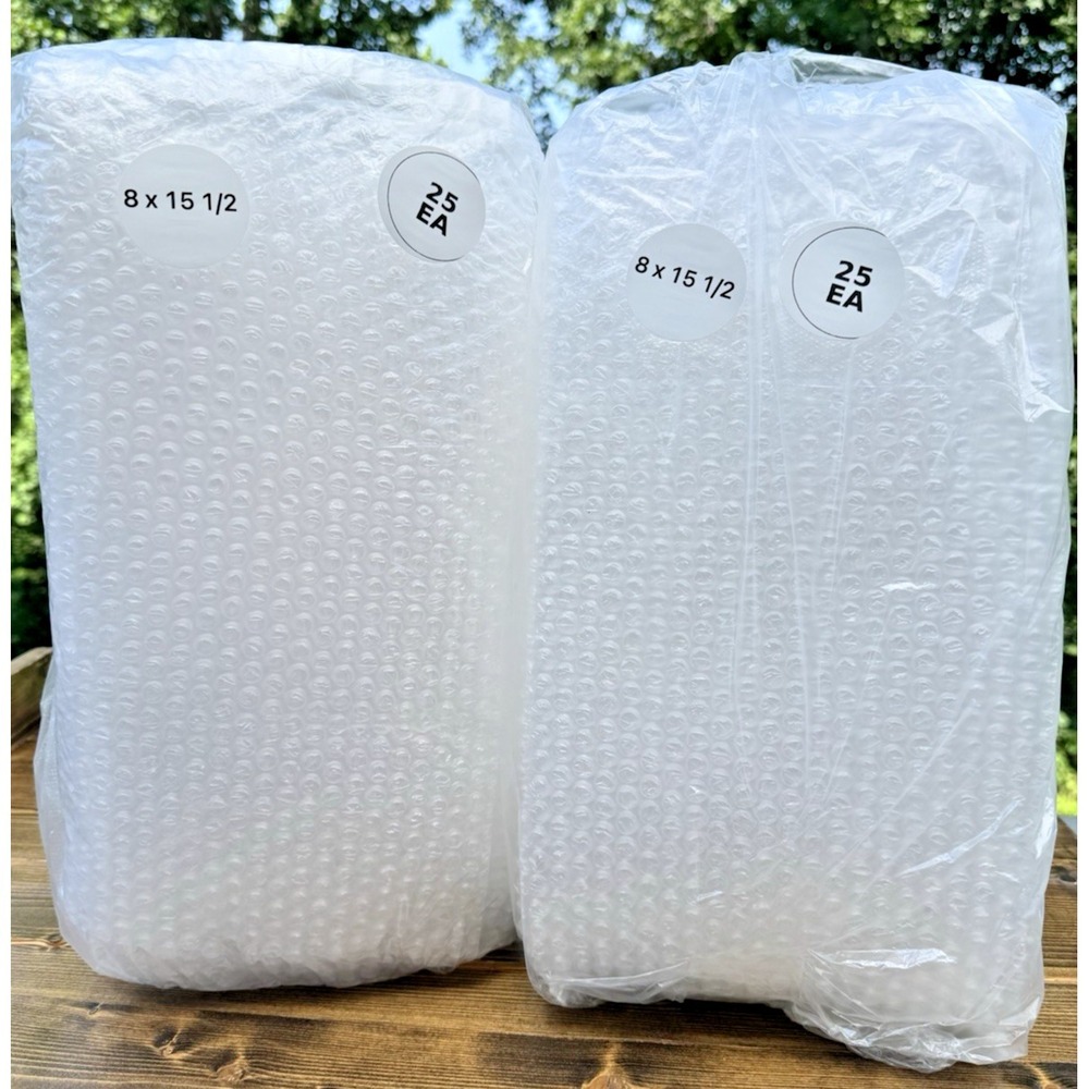 Uline 8" x 15.5" Self Seal Bubble Bags 50 Pack Cushioning Shipping Pouches